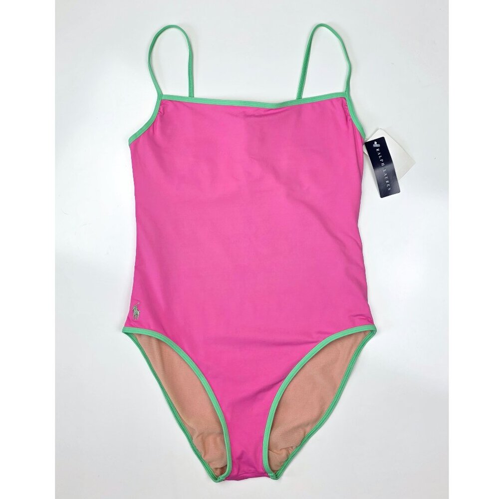 Ralph Lauren Pink and Green One Piece Swimsuit